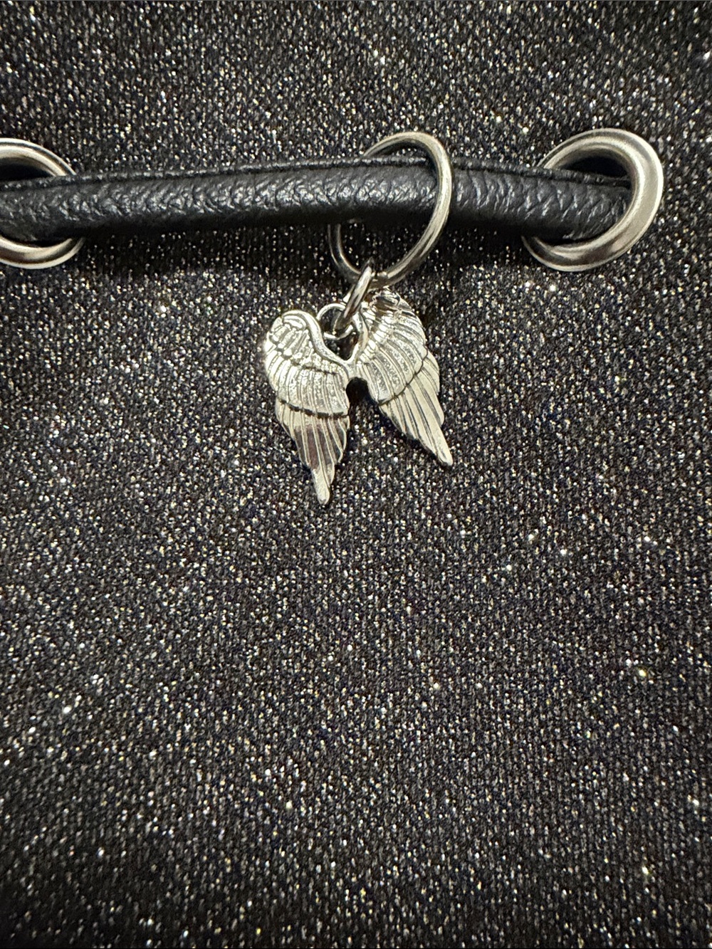 Victoria's Secret Black Sparkling Drawstring Backpack - Picture 3 of 13